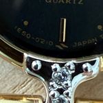 Seiko Lassale Rare Diamond Vintage Ladies Watch Gold Plated Bracelet Case Black Dial Photo 7