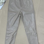 ZARA Faux Leather Beige Pants Photo 0