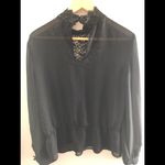 Hinge Black crochet sheer  Blouse size M Photo 4
