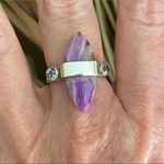 Mexican Laguna Lace & Blue Topaz Solid Sterling Silver Ring Size 9 Purple Photo 1