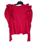 Anthropologie  Ruffle Lace Collar V-Neck Pink Long Sleeve Top NWTs size XS Photo 5