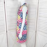 Talbots ‎ Petite Floral Eyelet Ruffle Trim Neck Sleeveless Dress White Multi 2P Photo 2