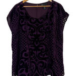 Lane Bryant  Purple Velvet Burnout Sheer Sleeve Top Plus Size 18/20 Photo 0