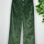 J.Crew Full Length Slim Wide Leg Pant in Stretch Velvet Green size 28 BV661 Photo 0