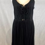 Lily Morgan black lace up lace bodice flowy dress size small Photo 0