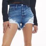 Good American The Bombshell Denim Distressed Jean Short Size 4/27 High Rise Photo 0