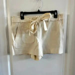Helmut Lang 79  Waist Tie Shorts Size 4 Color Cream Photo 1