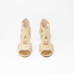 Marc Fisher Nala3 Gold Metallic Sparkle Open Toe Sandals High Heels Shoes Gold 6 Photo 1