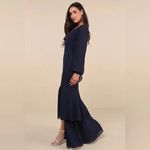 Lulus Tier Elegance Navy Long Sleeve Tiered Maxi Dress Size 2X Blue Photo 5