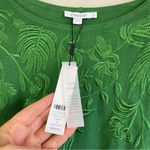 Chico's NWT  Vibrant Green Embroidered Dolman Pullover Sweater Top Size 1/M Photo 3