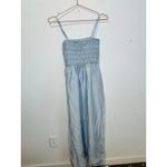 Madewell  Blue Square Neckline Smocked Theo Sleeveless A-Line Midi Dress Size XS Photo 2