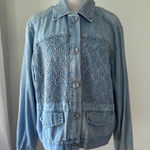 Vintage ‘90s Lisa Deane Relaxed Fit Button Down Denim Shirt w/ Rhinestone Detail Blue Size M Photo 0