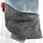 Platania Wool Neck Collar Scarf Gray Orange Red Made in Italy Lagenlook Cottage Photo 5