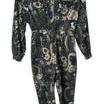 Anthropologie Farm Rio Canvas Jumpsuit Coveralls Zip Up Tropical Green XS NWT Photo 0