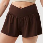 Aerie Real Me Crossover Flowy Brown Shorts Photo 0