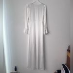Lulus Elegant Celebration White Satin Long Sleeve Slip Maxi Dress Photo 3