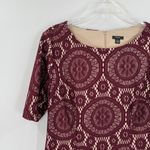 R&K Red Short Sleeve Neck Lined Career Shift Lace Dress Plus Size 14 Photo 2