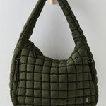 Free People MOVEMENT Large Quilted Carryall Tote Bag Purse Army Green Photo 0