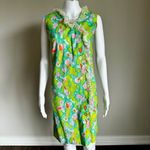 Vintage 1960’s Psychedelic Dress With Ruffle Details Pink Size M Photo 1