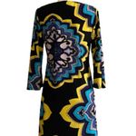 Aryeh Dress Retro Colorful Medallion Print 3/4 Bell Sleeve Shift Dress Small Photo 4