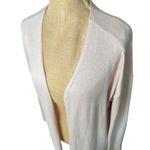 VERO MODA Womens Cardigan Sweater Open Front Cotton Ribbed Cream Size Medium Photo 3