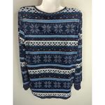 Nautica Women's Half Button Round Neck Long Sleeve Sweatshirt Blue Size Small Photo 3