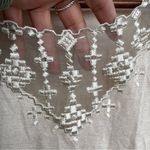 Monsoon Womens Sweater Cream Embroidered 3/4 Sleeve Cream 12 Photo 7