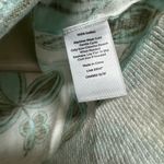 Talbots Abstract White Floral Cotton V-Neck Light Long Sleeve Shirt Sweater Sz M Photo 6