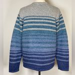 L.L.Bean Cardigan Cotton Blue Gray Ombré Textured Knit Women’s Size Large Petite Photo 4