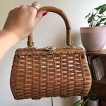 Vintage Rattan Handbag Brown Photo 0