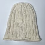 Free People  Rory Ribbed Cable Knit Ivory Slouchy Beanie Hat Photo 2