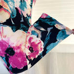 Acting Pro Watercolor A Line Floral Mini Dress Pockets Criss Cross V Photo 6