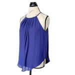 Lush Clothing Lush Blouse Sz Small Halter Pin Tuck Sleeveless Halter Blue Semi Sheer Y2k Look Photo 3