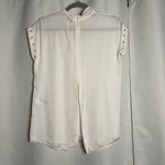 Sandro Paris White Courbe Studded Blouse Medium Photo 3