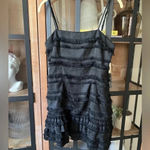 Princess Polly  Mini dress ruffles Molina square neck sleeveless fringe LBD Photo 2