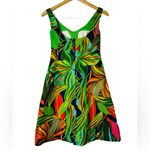 Vintage 70s Womens Mini Dress Tropical Colorful Hawaiian Floral Size Small Photo 7