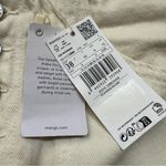 Mango NWT 328 Bonnie Straight Leg Jeans with Buttons Cropped High Rise Cream 6 Photo 7