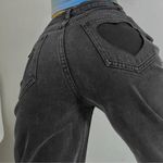 🔥NWT heart shape pocket jeans Black Size L Photo 1
