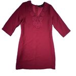 Everly  Dress Size Medium Dress Polyester V-Neck Crochet Detail‎ 3/4 Sleeve Photo 2