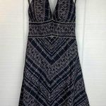 White House | Black Market Floral Embroidered V-neck Halter Tie Top A-line Dress 2 Photo 0