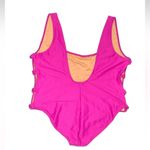 J.Crew Barbie Pink Ribbed Side Bow One Piece Swimsuit Plus Size 24 NWT Photo 2