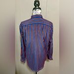 CLOSED Navy and Red Striped Silk Blend Button Photo 2