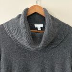 Charter Club  100% Cashmere Ribbed Cowl Neck Sweater Gray Medium Photo 1