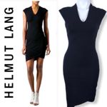Helmut Lang $595  asymmetrical hem little black dress M Photo 2
