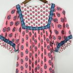 Old Navy  Pink‎ Floral Print Mini Dress Womens Small Square Neckline Boho Chic Photo 6