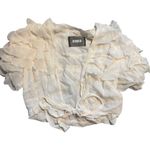 Reformation  Rosedale Ruffle Top in Ivory Photo 6
