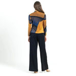 NWT Clara Sunwoo Long Sleeve Crossover Faux Wrap Top Tan Watercolor Gold XL (16) Photo 3