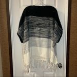 Daniel Cremieux Cremieux Black/Grey/Cream Fringe Hem Sweater size Small Photo 6
