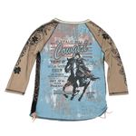 Vintage Y2K Cowgirl Graphic Tee Size Large Vanilla Sugar Wild West Rodeo Western Blue Photo 1