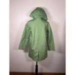 Boden Women's Cotton Overcoat Coat 8 Green Navy Striped Inside ‎ Hooded Blue Photo 5